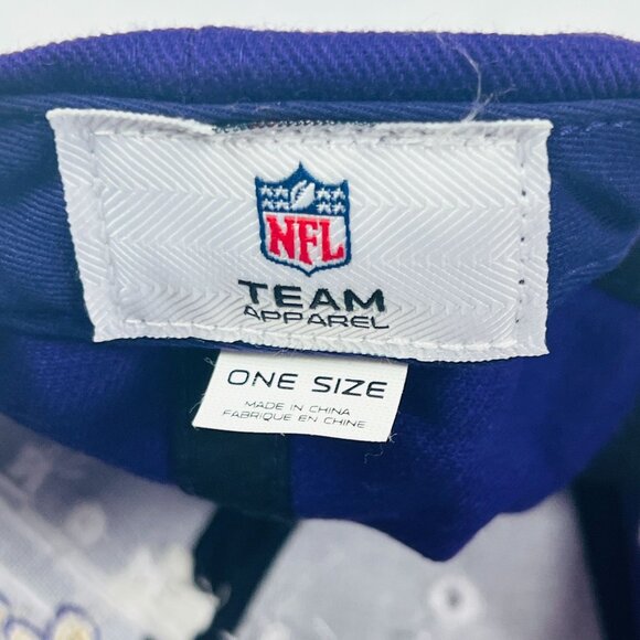 Baltimore Ravens Script Logo Hat Purple NFL Team Apparel Adjustable Cap - Picture 8 of 8